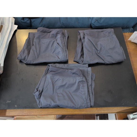 Lot Of 3 Butter Soft STRETCH Womens Yoga Scrub Pants Gray Medium BSS336 - Picture 6 of 6